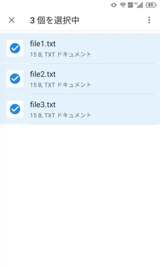 Unihertz Titan Slim→設定→ストレージ→内蔵ファイルマネージャー→圧縮ファイル→選択済み