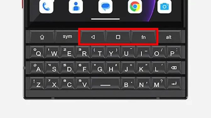 Unihertz Titan 2→QWERTY物理キーボード→戻る／最近／ホーム
