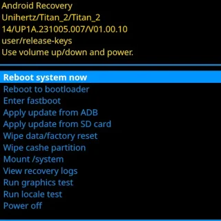 Unihertz Titan 2→Android Recovery
