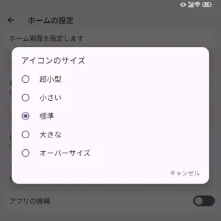 Unihertz Titan 2→ホーム画面→ホームの設定→アイコンのサイズ