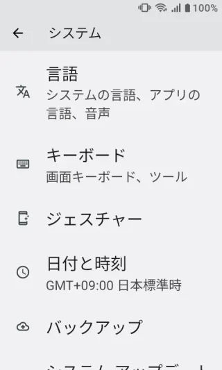 MIVE ケースマ→設定→システム