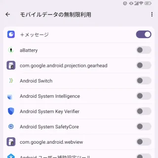 Unihertz Titan 2→設定→モバイルネットワーク→データセーバー→モバイルデータの無制限利用
