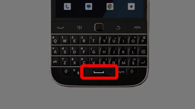Zinwa Q25 Pro→QWERTY物理キーボード→スペースバー