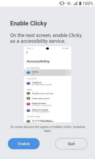 MIVE ケースマ→Androidアプリ→Clicky→Enable Clicky
