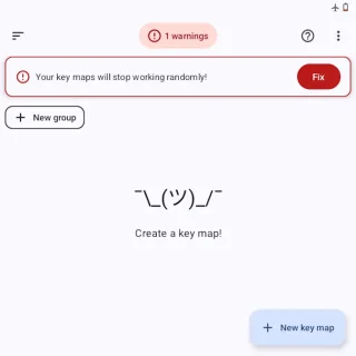 Zinwa Q25 Pro→Key Mapperアプリ→1 Warnings