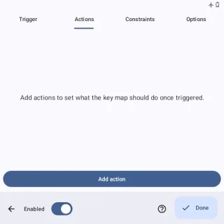 Zinwa Q25 Pro→Key Mapperアプリ→New key map→Actions
