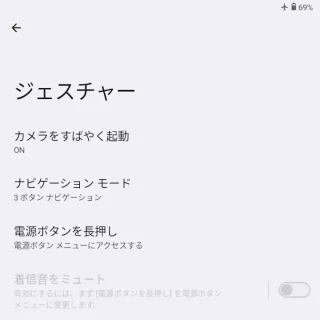 Zinwa Q25 Pro→設定→システム→ジェスチャー
