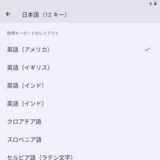 Zinwa Q25 Pro→設定→システム→キーボード→物理キーボード→Q25_keyboard→物理キーボードのレイアウト→英語