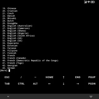 Androidアプリ→Andronix→Termux Execution→コマンド→The layout of keyboards