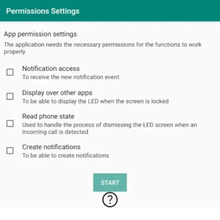 Androidアプリ→NoLED→Permissions Settings→オフ